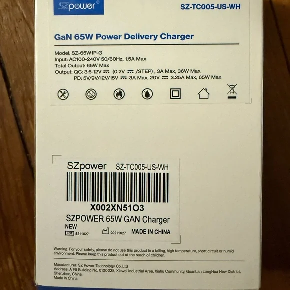 Brand new USB-C power adapter 65w GAN Charger black 6.6 foot USB-C to USB-C - Picture 3 of 3